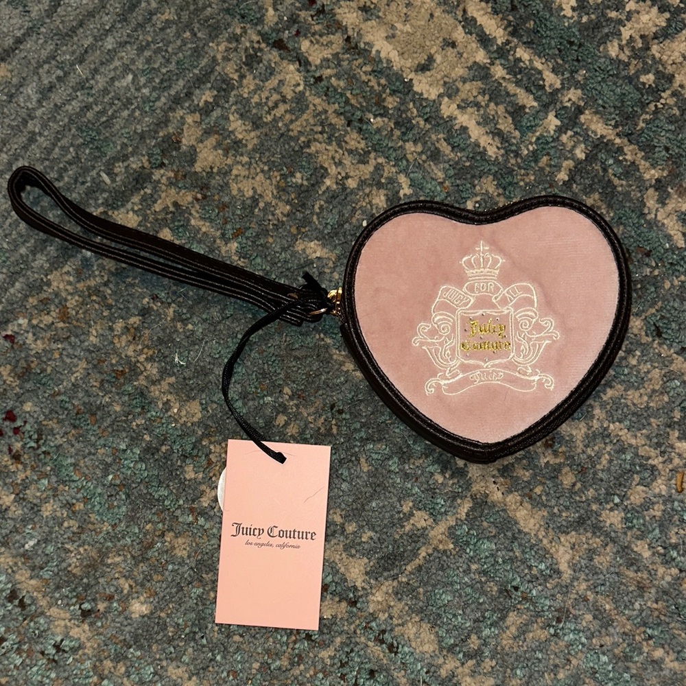 Juicy Couture Heart-Shaped Pink Wristlet💗